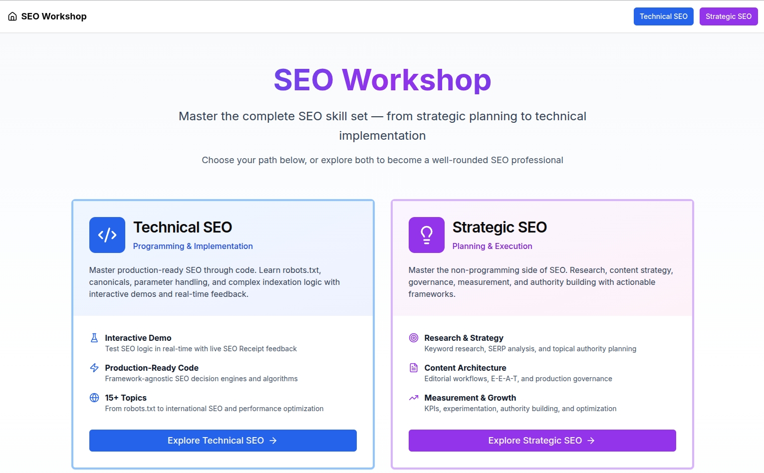 SEO Workshop